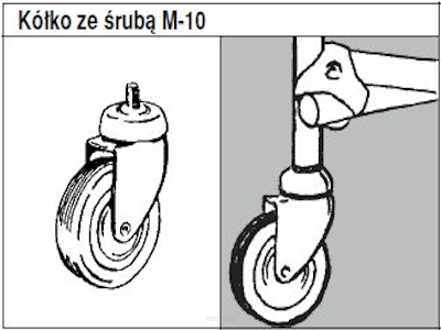 System TRIS 25 Kółko ze śrubą M10 i z hamulcem AC512C