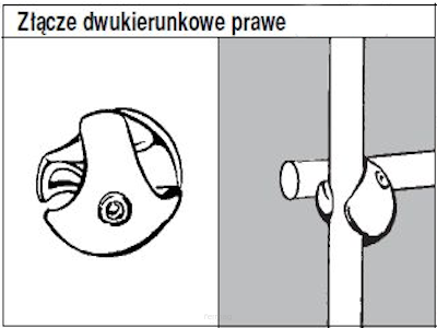 System TRIS 25 Złącze dwukierunkowe  TR501 Prawe