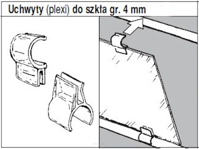 System TRIS 25 Uchwyt do szkła TR523B